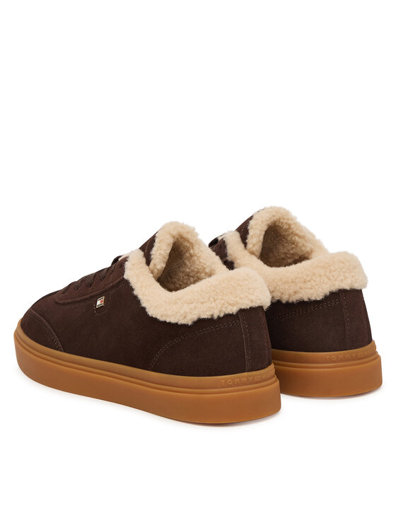 Tommy Hilfiger Laisvalaikio batai Tommy Hilfiger Th Chic Cupsole Wl FW0FW09597 Tamsiai ruda