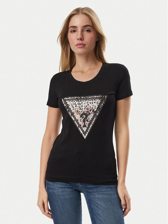Guess Guess Camiseta W6BI26 K6047 Negro Regular Fit