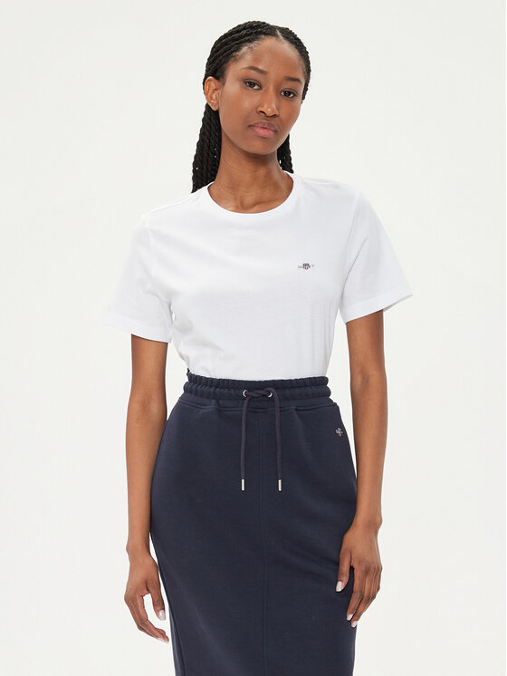 Gant Gant Majica Shield 4200200 Bela Regular Fit