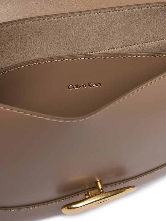 Calvin Klein Rankinė Calvin Klein Hardware Flap Meidum Crossbody LV04F3401G Smėlio