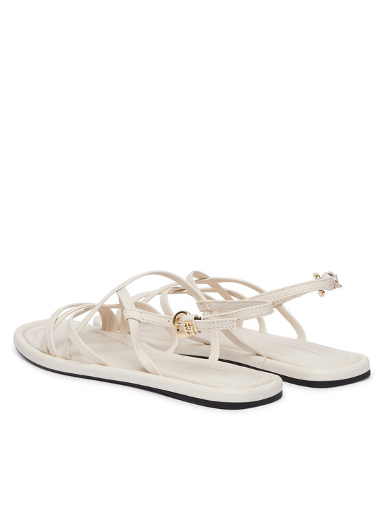 Tommy Hilfiger Sandales Tommy Hilfiger Flat Strappy FW0FW09220 Krēmkrāsas