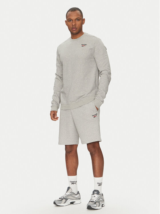 Reebok Reebok Pulóver Logo Crew 100221789 Szürke Regular Fit