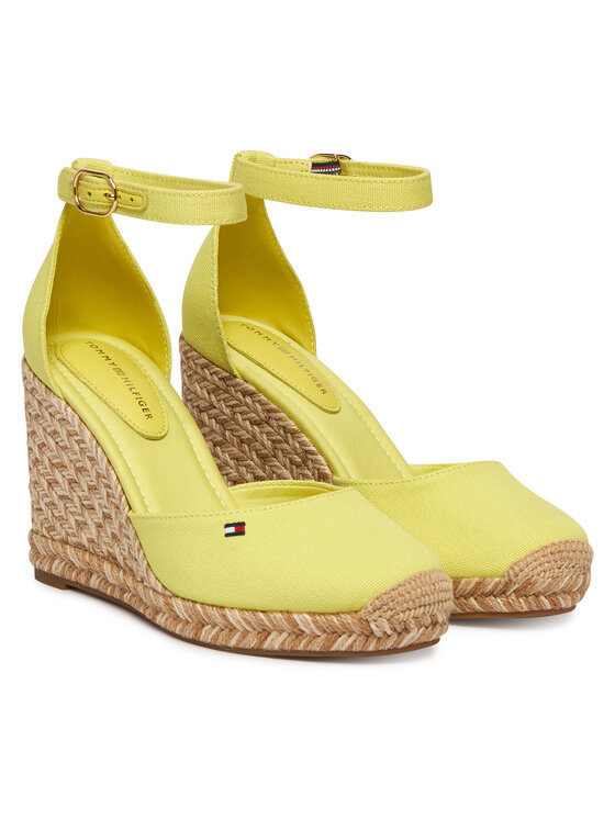 Tommy Hilfiger Еспадрили Tommy Hilfiger Flag High Wedge Espad Closed Toe FW0FW09225 Жълт