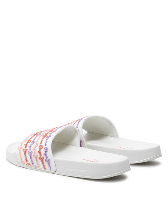 Pepe Jeans Natikači Pepe Jeans Slider Set W PLS70145 Bela