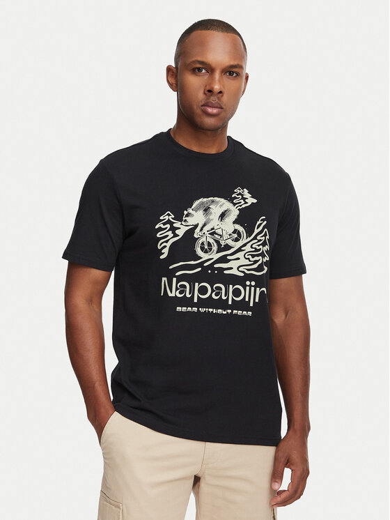 Napapijri Napapijri Camiseta Cabin NP0A8B3F Negro Relaxed Fit