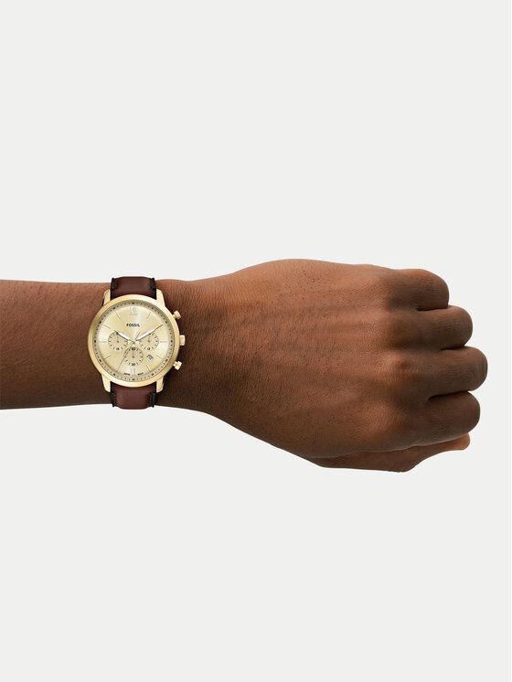 Fossil Ρολόι Fossil Neutra Chronograph FS6113 Καφέ