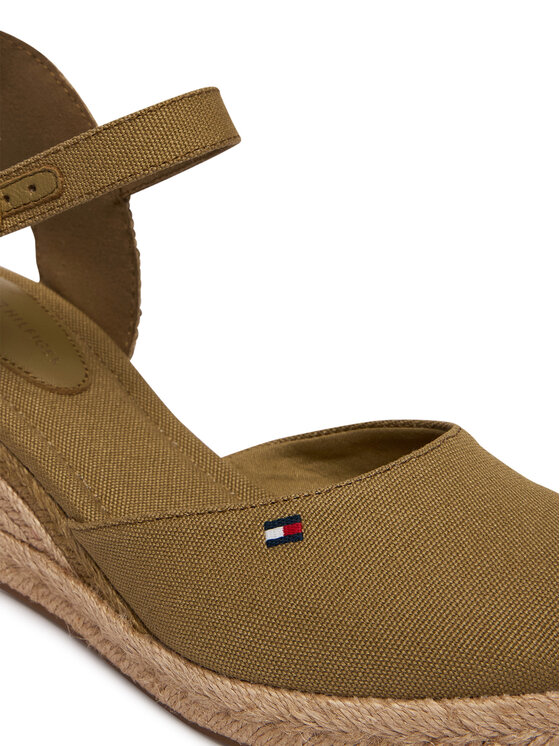 Tommy Hilfiger Espadrilky Tommy Hilfiger Mid Wedge Espad Closed Toe FW0FW09233 Hnedá