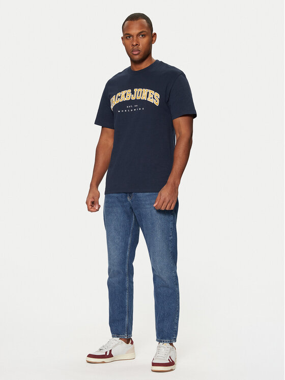 Jack & Jones Jack & Jones Marškinėliai 12257579 Tamsiai mėlyna Relaxed Fit