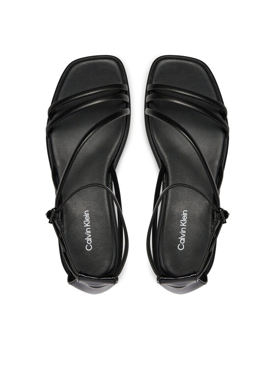 Calvin Klein Sandale Calvin Klein Wedge Sandal 30 Lth HW0HW01949 Crna