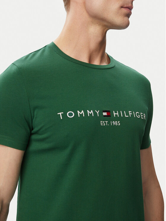 Tommy Hilfiger Tommy Hilfiger T-shirt Logo MW0MW11797 Tamno zelena Slim Fit