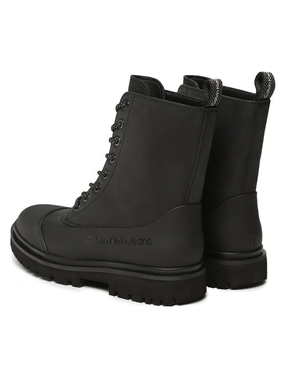 Calvin Klein Jeans Polacchine Calvin Klein Jeans Chunky Combat Laceup Boot Rub YW0YW01066 Nero