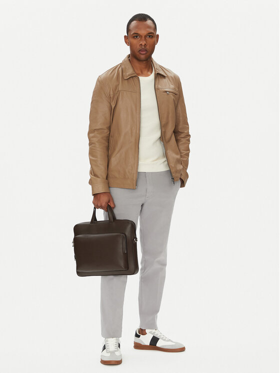 Calvin Klein Portatīvā datora soma Calvin Klein Micro Pebble Slim Briefcase 36 LV04D3012G Brūns