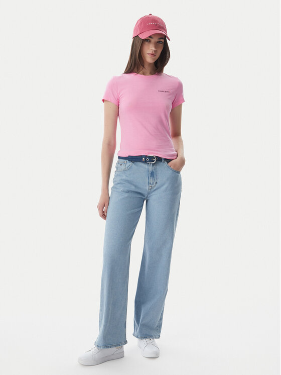 Tommy Jeans Tommy Jeans Camiseta Ess Logo DW0DW23479 Rosa claro Slim Fit