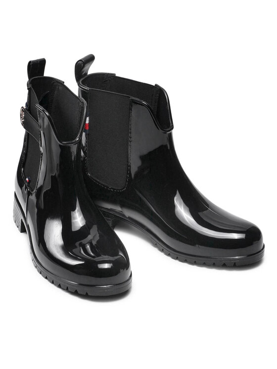 Tommy Hilfiger Holínky Tommy Hilfiger Hardware Rainboot FW0FW05968 Černá