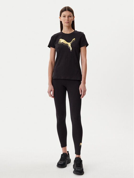 Puma Puma Футболка Essentials Metallic 684995 Чорний Regular Fit
