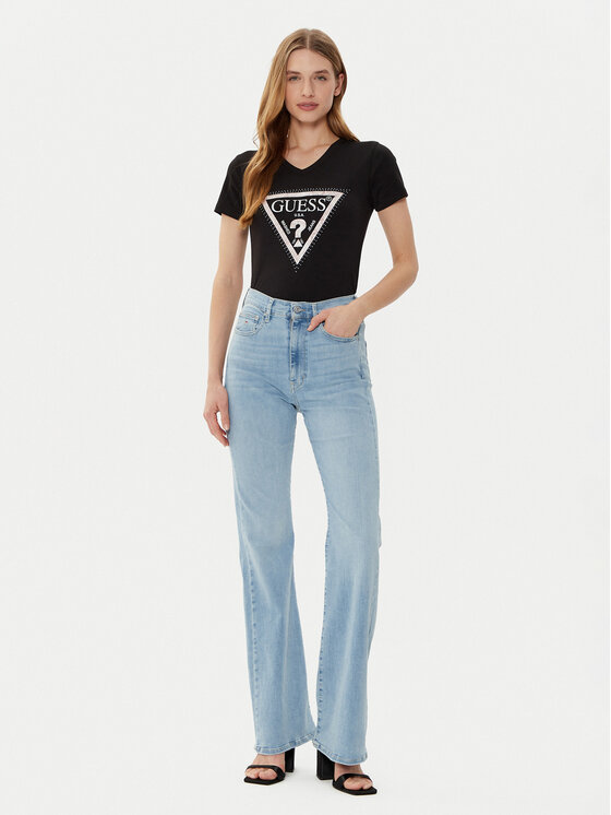 Guess Guess Футболка W5RI21 J1314 Чорний Regular Fit