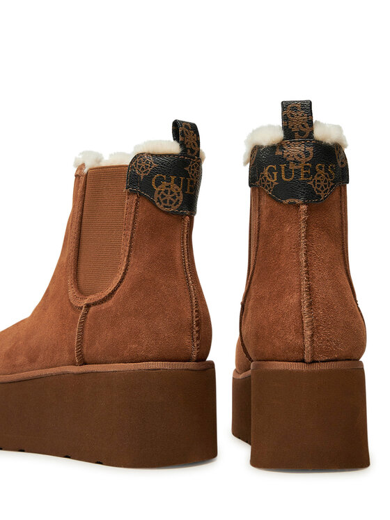 Guess Īsie zābaki Guess Jilaine2 FLFJL2 LEA10 Brūns