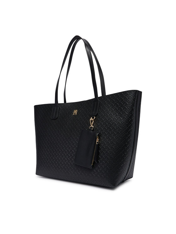 Tommy Hilfiger Borsetta Tommy Hilfiger Th Icon Tote Mono AW0AW19004 Nero