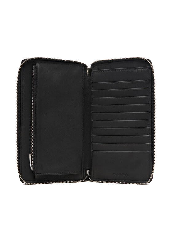 Calvin Klein Novčanik Calvin Klein Foil Emboss Long Zip Fold LV04D1107G Crna