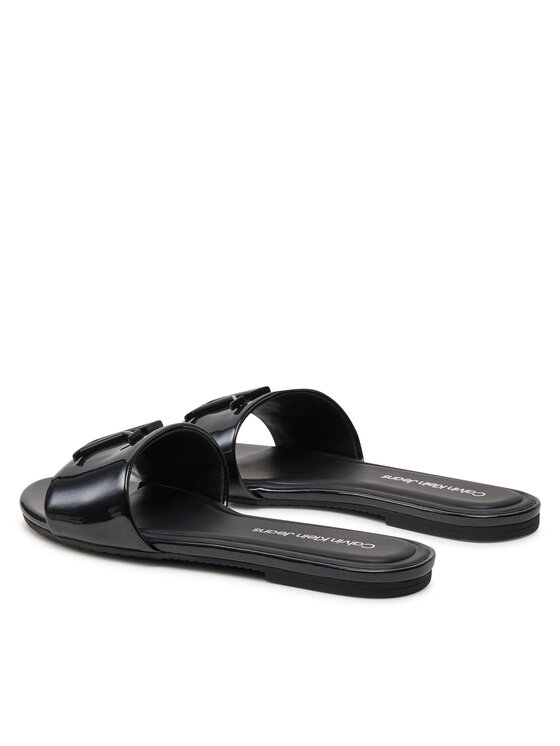 Calvin Klein Jeans Чехли Calvin Klein Jeans Flat Sandal Slide Mg Met YW0YW01348 Черен