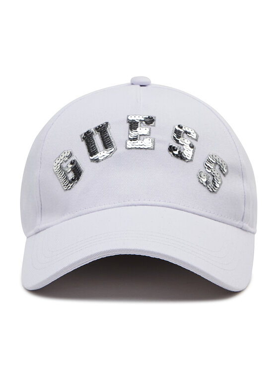 Guess Șapcă Guess Sequin Logo Baseball Cap AW8614 COT01 Alb
