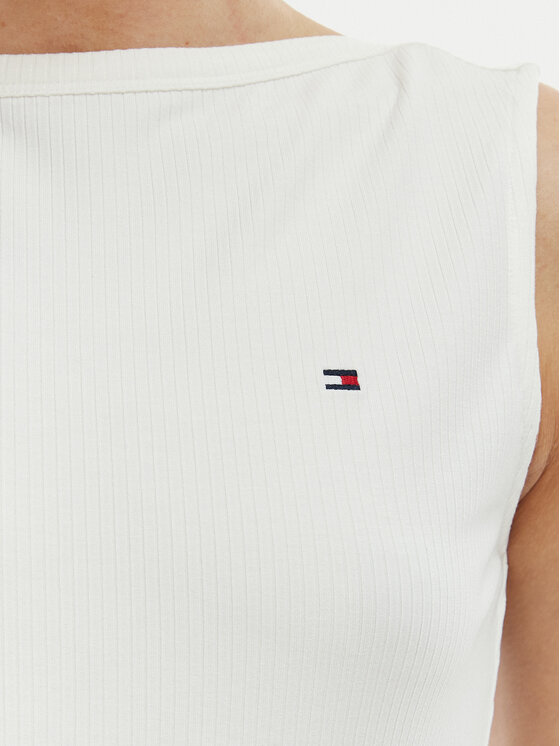 Tommy Hilfiger Tommy Hilfiger Top WW0WW47807 Écru Slim Fit