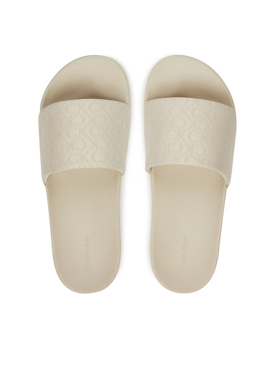Calvin Klein Natikače Calvin Klein Pool Slide - Jacq HW0HW02420 Écru