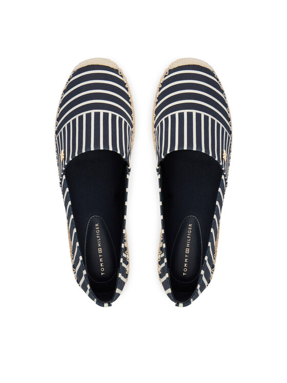 Tommy Hilfiger Espadryle Tommy Hilfiger Th Platform Espadrille Stripes FW0FW09143 Granatowy