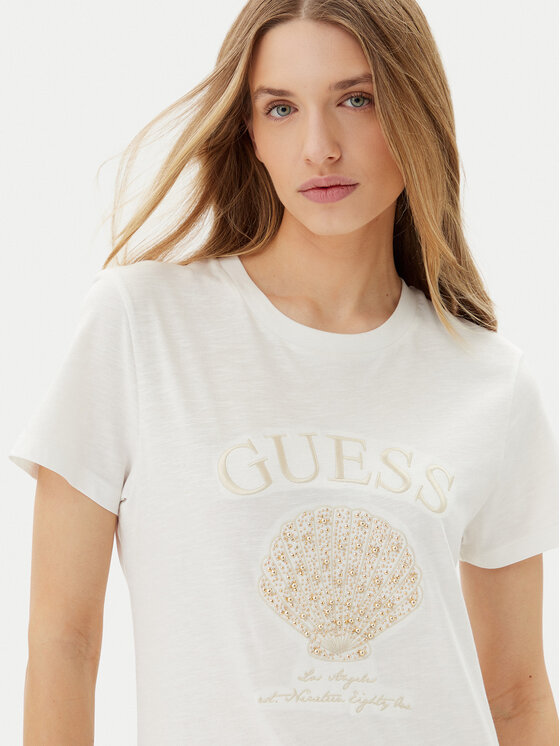 Guess Guess Футболка E5GI03 K8G01 Білий Regular Fit