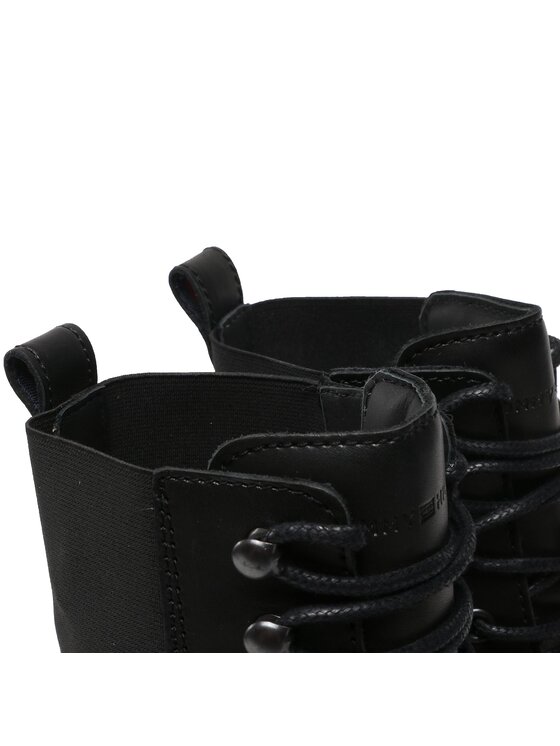 Tommy Hilfiger Botas Tommy Hilfiger Premium Casual Chunky Lth Boot FM0FM04187 Negro