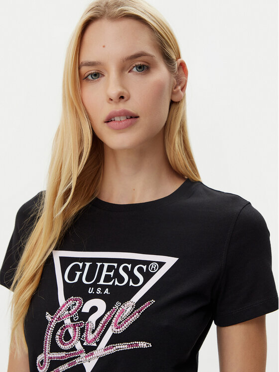 Guess Guess Póló W5GI05 I3Z14 Fekete Regular Fit