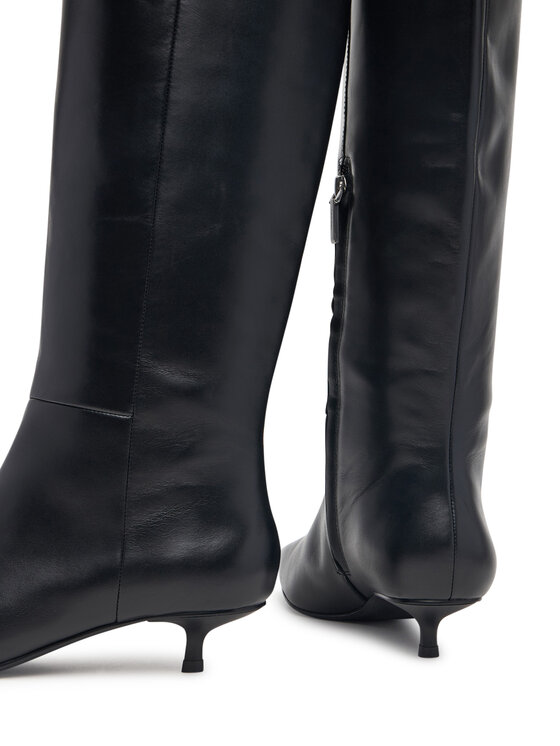 Calvin Klein Ilgaauliai Calvin Klein Kitten Heel High Boot Lth HW0HW03167 Juoda