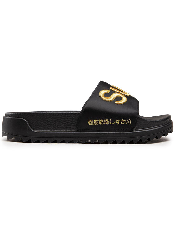 Superdry Šľapky Superdry Satin Flatform Slide WF310126A Čierna