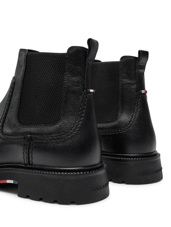 Tommy Hilfiger Jātnieku stila puszābaki Tommy Hilfiger Chelsea FM0FM05184 Melns