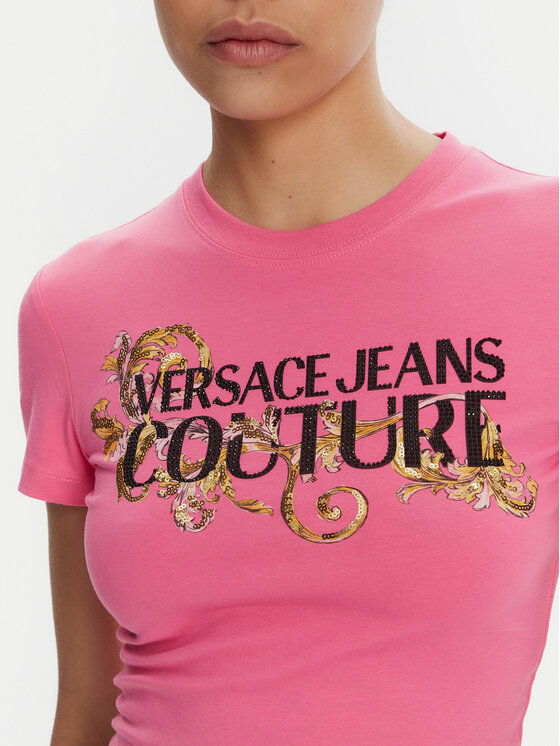 Versace Jeans Couture Versace Jeans Couture Футболка 78HAHC05 Рожевий Slim Fit