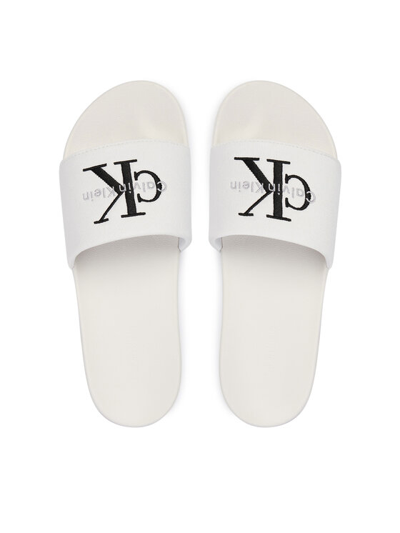 Calvin Klein Klapki Calvin Klein Ess Slide Cv YM0YM01393 Biały
