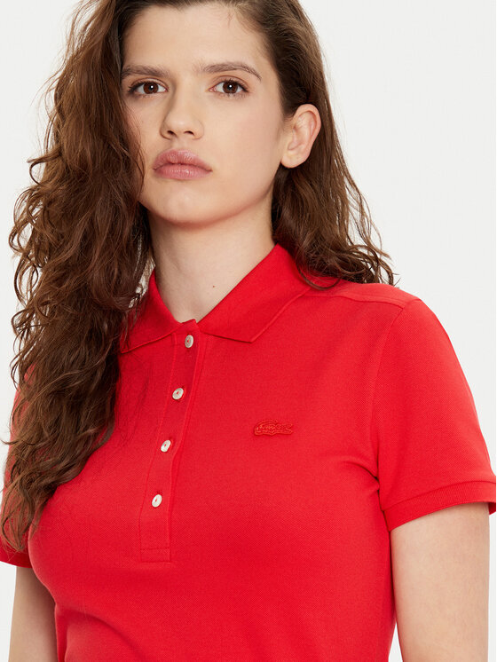 Lacoste Lacoste Polo majica PF5462 Rdeča Slim Fit
