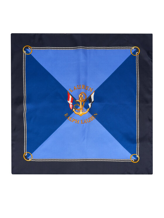 LAUREN RALPH LAUREN Foulard in seta LAUREN RALPH LAUREN Colour-Blocked Anchor-Crest 454P09785003 Blu