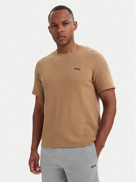 BOSS BOSS Camiseta Waffle 50535891 Beis Regular Fit
