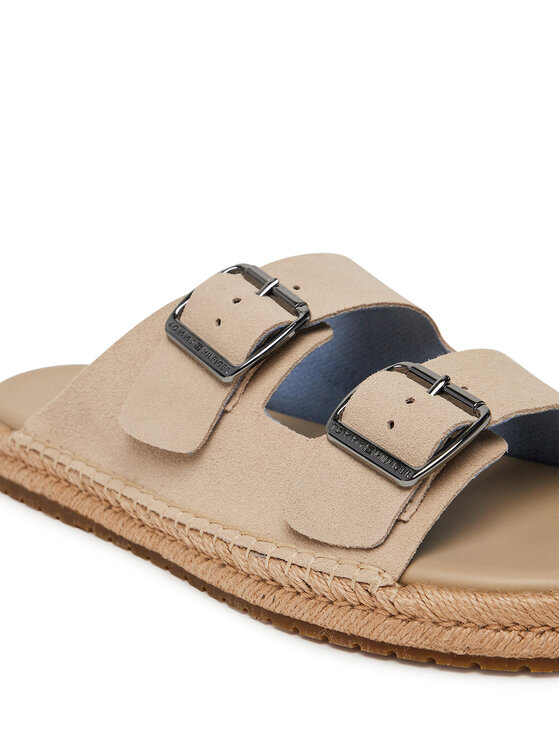 Tommy Hilfiger Espadryle Tommy Hilfiger Flex Jutte Hilfiger Suede Sandal FM0FM05503 Beżowy