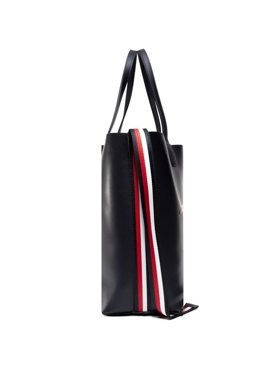 Tommy Hilfiger Bolso Tommy Hilfiger Iconic Tommy Tote Signature AW0AW08607 Azul marino