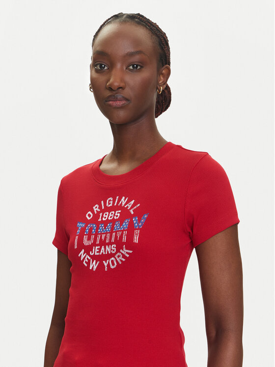 Tommy Jeans Tommy Jeans Camiseta DW0DW21421 Rojo Slim Fit