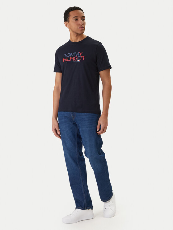 Tommy Hilfiger Tommy Hilfiger Camiseta Brand Love Big Text MW0MW42369 Azul marino Regular Fit