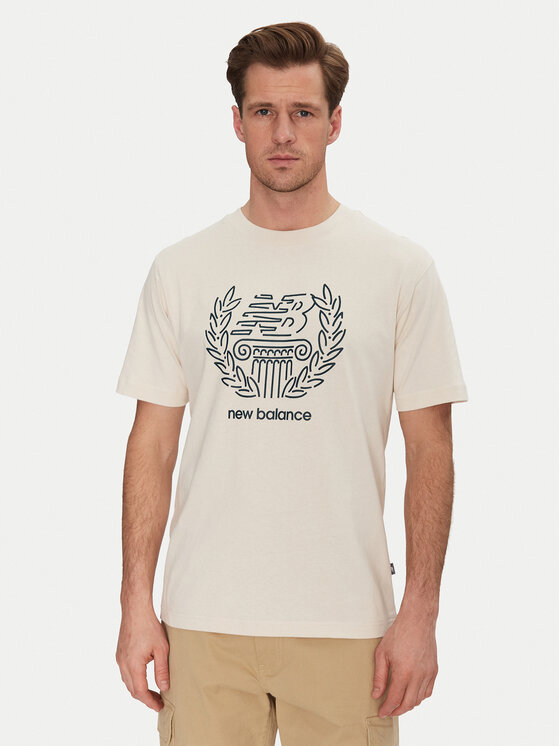 New Balance New Balance Póló MT51974 Bézs Relaxed Fit