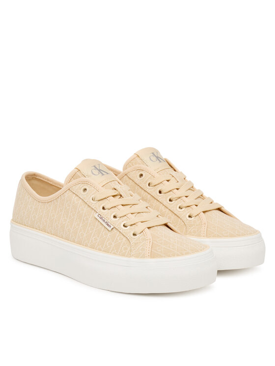 Calvin Klein Сникърси Calvin Klein Vulc Flatf Laceup Jaq Aop HW0HW03265 Светложълт