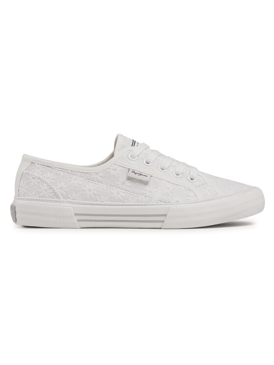Pepe Jeans Teniși Pepe Jeans Aberlady Lace PLS31153 Alb