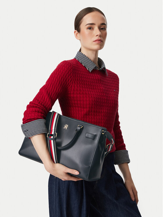 Tommy Hilfiger Geantă Tommy Hilfiger Th Joy Satchel Corp AW0AW19318 Bleumarin