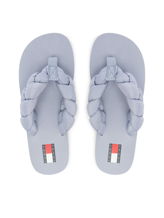 Tommy Jeans Šlepetės per pirštą Tommy Jeans Braided Thong Beach Sandal EN0EN02877 Žydra