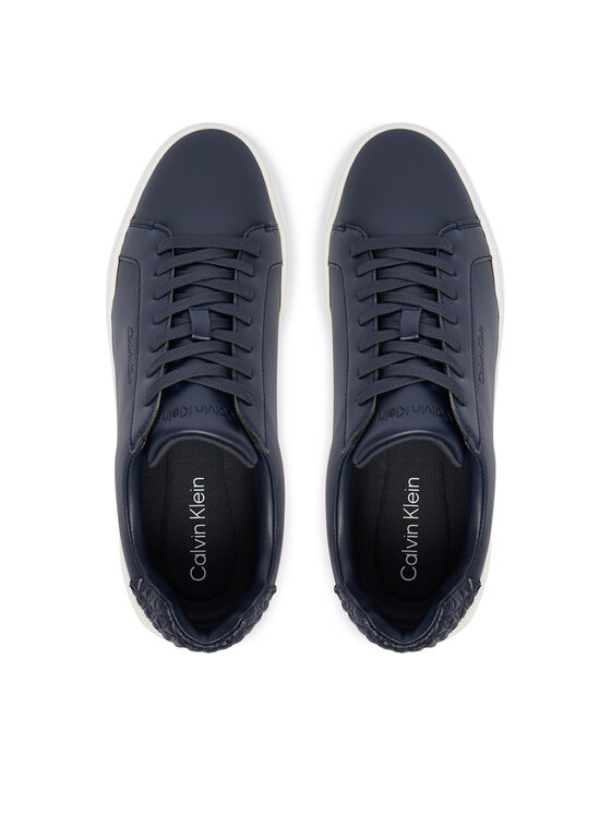 Calvin Klein Sneakersy Calvin Klein Chunky Cupsole Laceup Lth Bt Aop HM0HM02070 Tmavomodrá