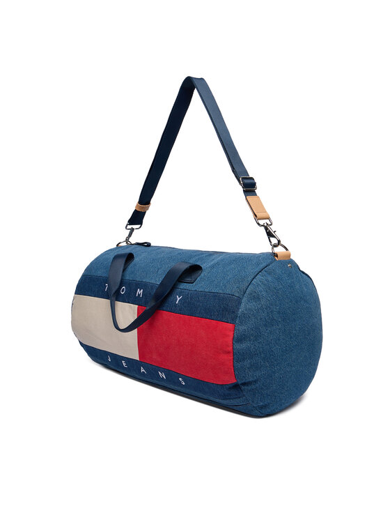 Tommy Jeans Borsa weekend Tommy Jeans Archive Denim Duffle AM0AM13813 Blu